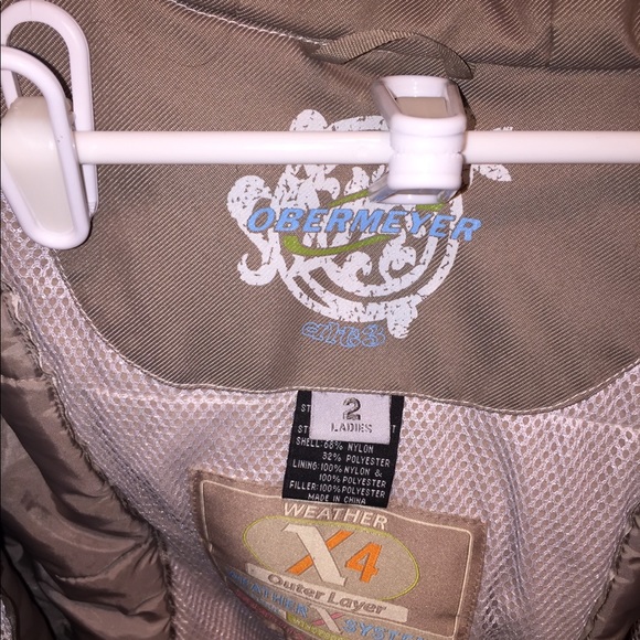 Tan Obermeyer Women’s Padded Zip-Up Jacket - Picture 4 of 4